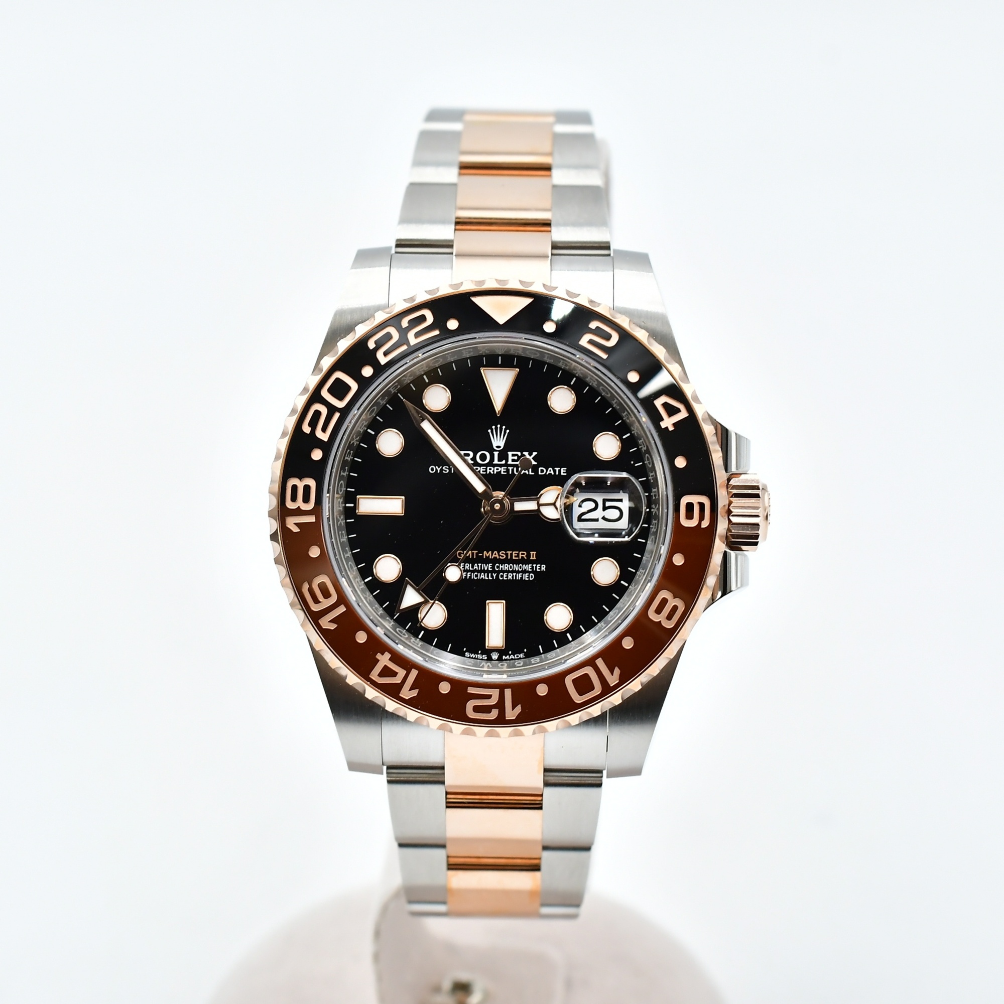ロレックス GMTマスターⅡ 黒文字盤 SS×PG/AT 126711CHNR SAランク
