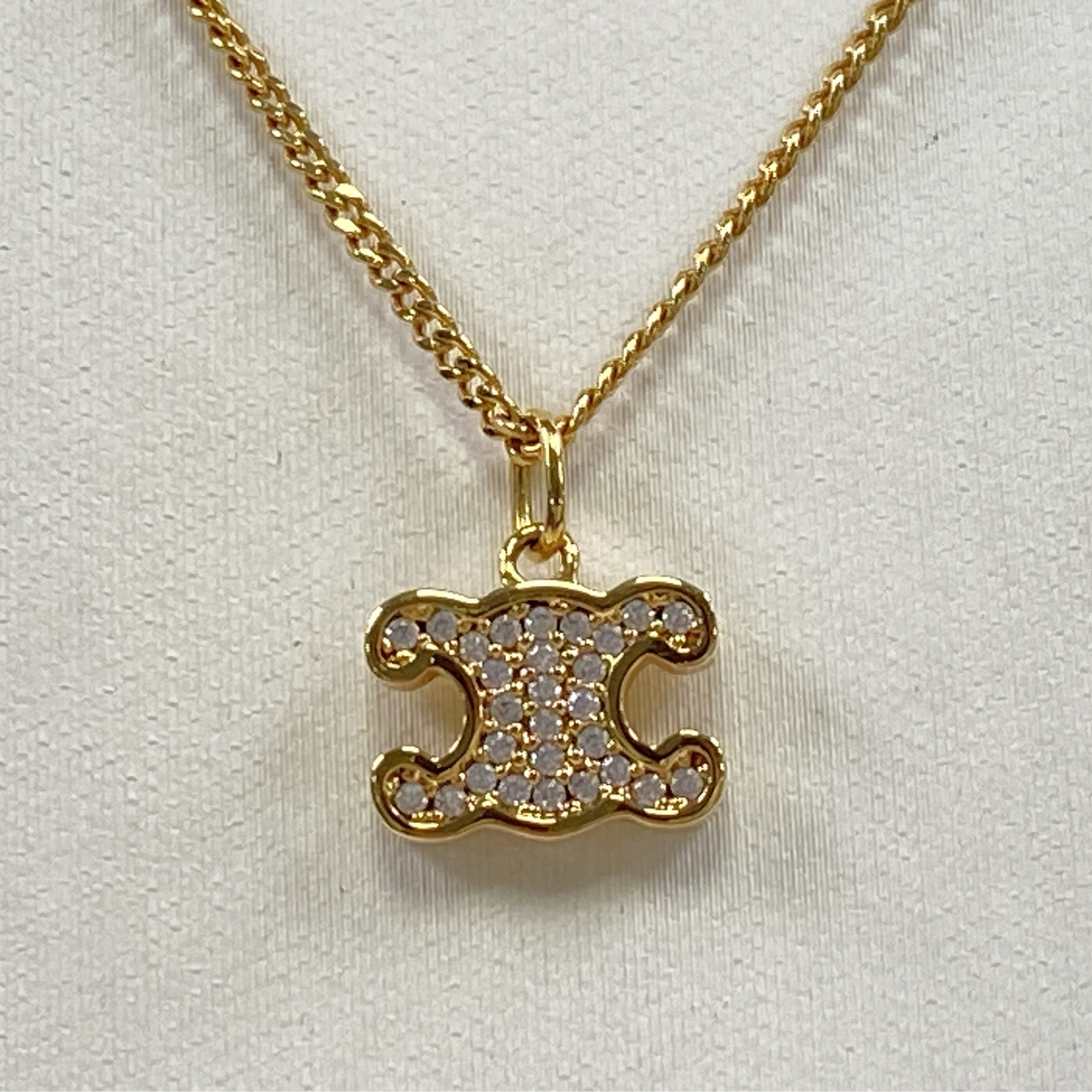 セリーヌ トリオンフ ラインストーン ネックレス ゴールド CELINE