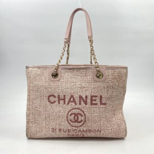 シャネル ドーヴィルMM トートーバッグ ピンク ツイード × レザー 買取実績【買取日：2025年10月26日】