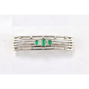 エメラルドダイヤブローチ Pt900 D0.38ct E0.46ct 買取実績【買取日：2025年10月6日】