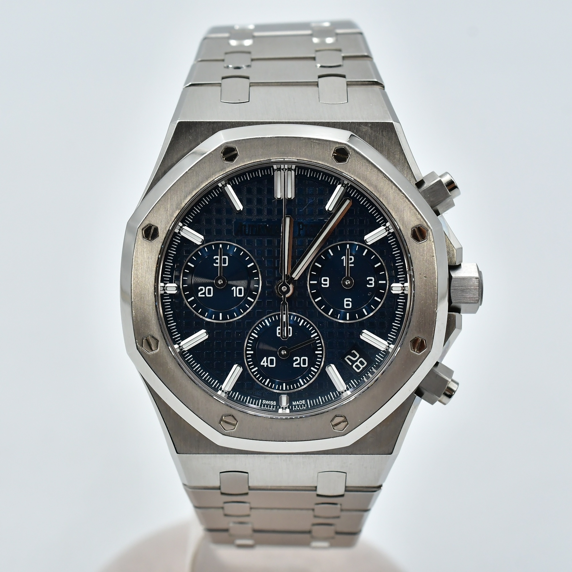 オーデマ ピゲ ロイヤルオーク クロノグラフ 50周年記念モデル 青文字盤 SS/AT Bランク