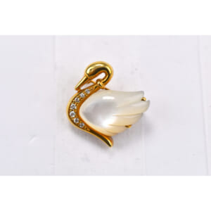 タサキ スワンモチーフ ブローチ K18 0.07ct 買取実績【買取日：2025年10月14日】