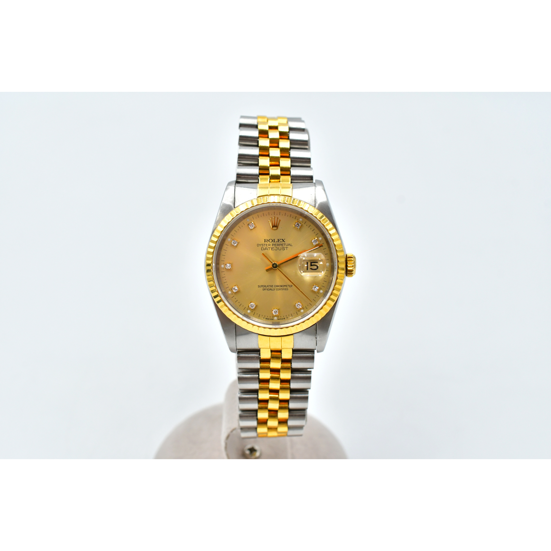 ロレックス デイトジャスト シャンパン文字盤 SS×YG/AT 16233G Bランク
