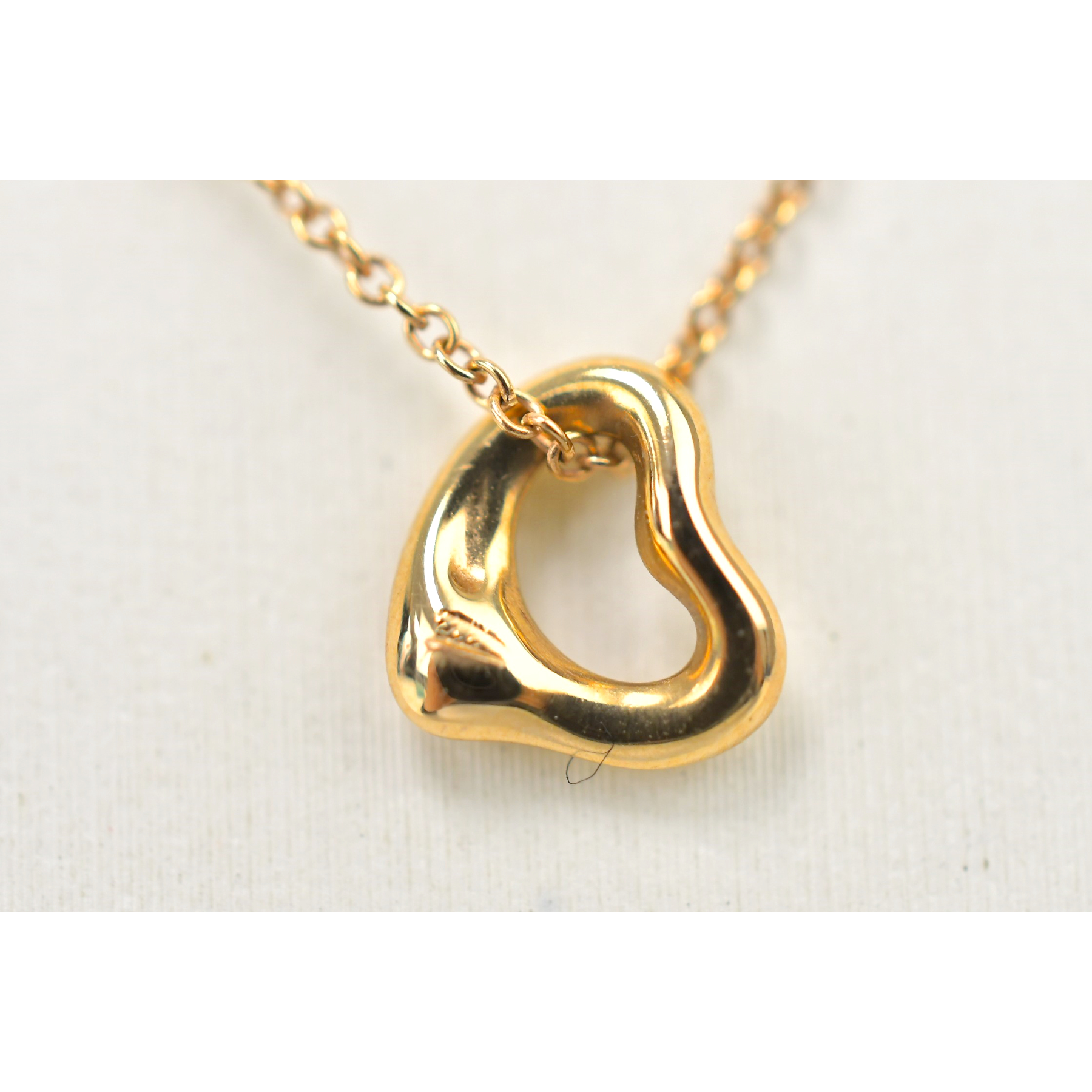 ティファニー オープンハート ミニ ネックレス AU750PG Bランク