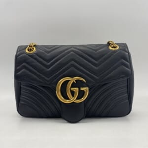 グッチ GGマーモント レザー チェーンショルダーバッグ 黒 レザー 443496 買取実績【買取日：2025年10月22日】