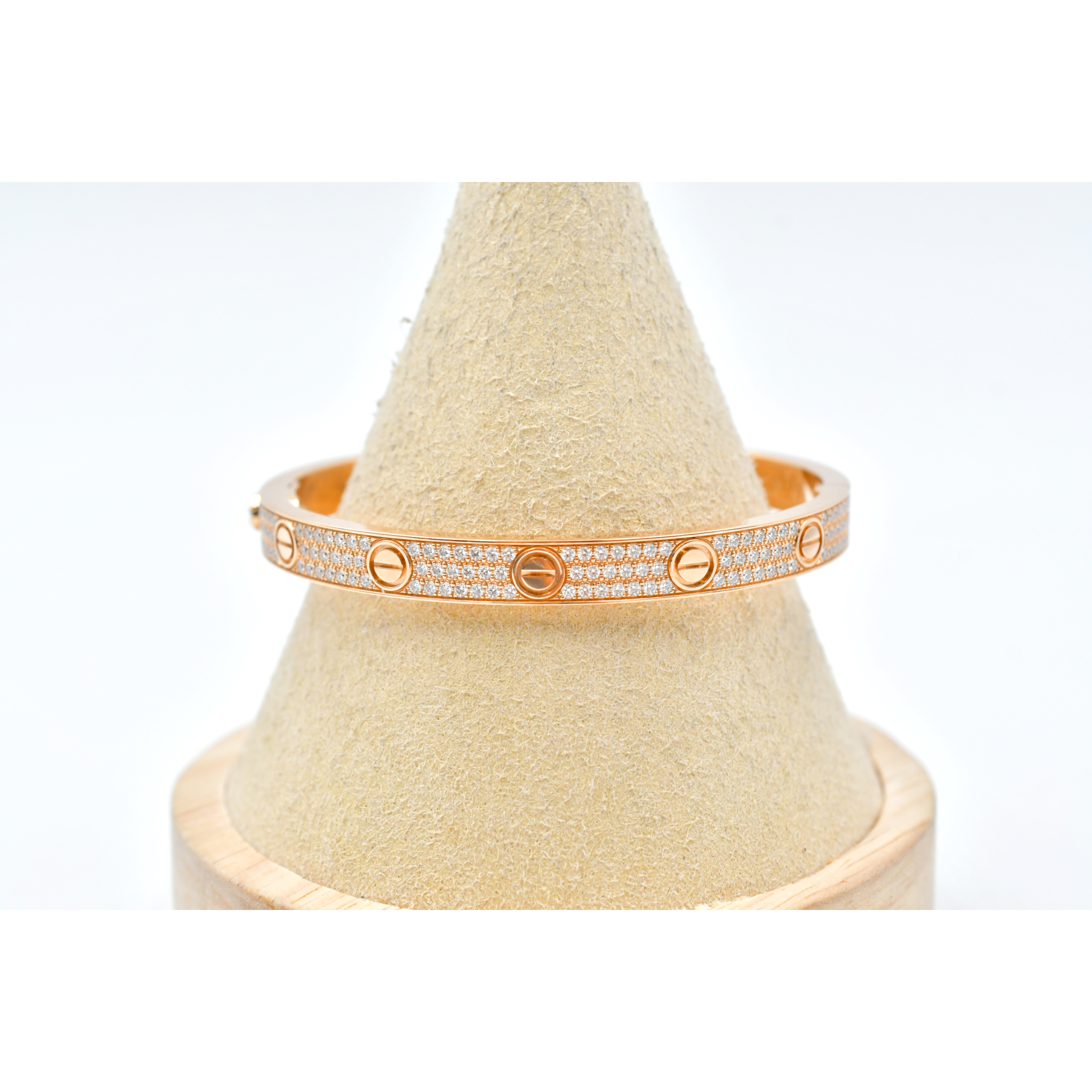 カルティエ ラブ パヴェダイヤ ブレスレット Au750PG #18 Aランク