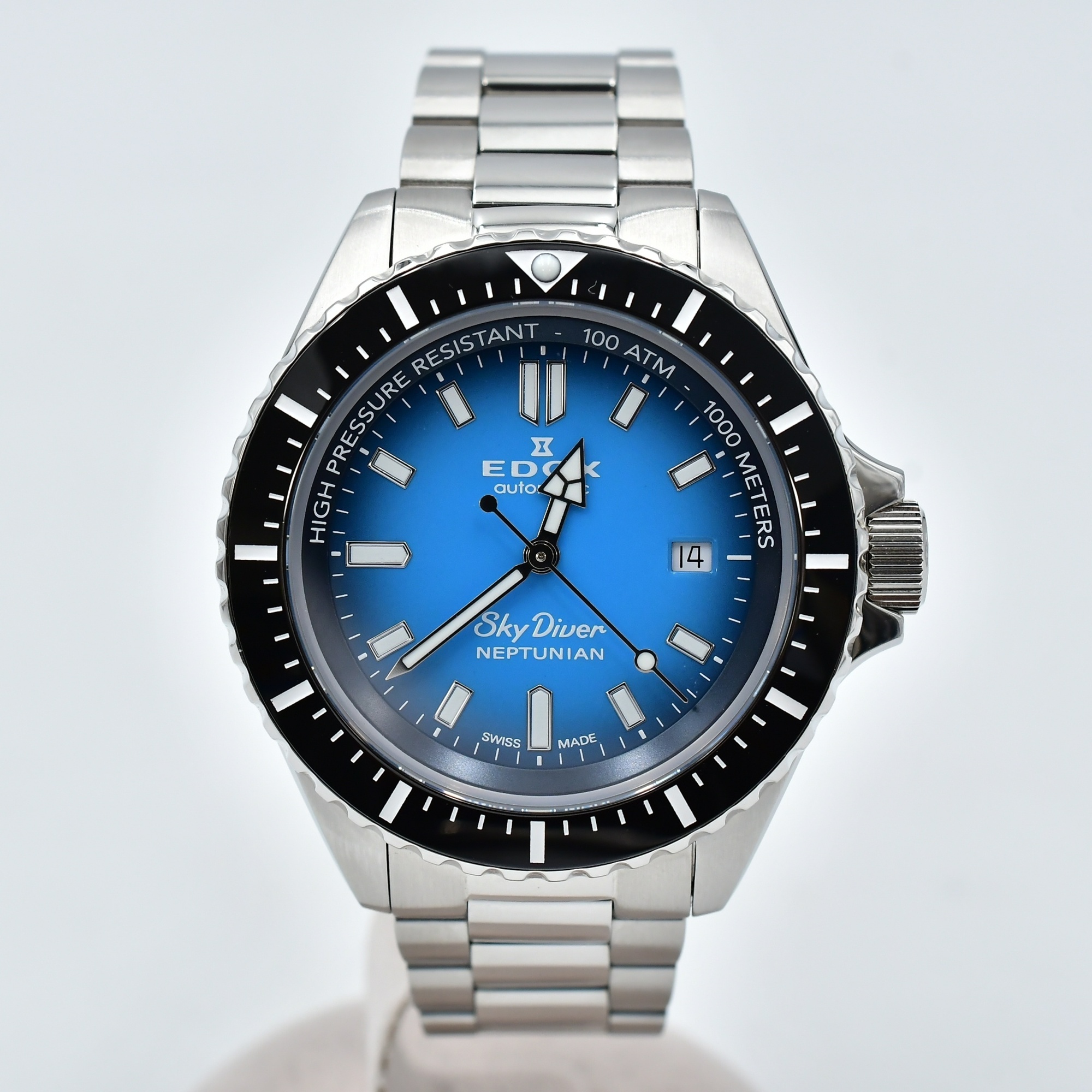 エドックス スカイダイバー ネプチュニアン 青文字盤 SS/AT 80120-3NM