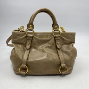 ミュウミュウ 2WAYハンドバッグ ベージュ レザー 買取実績【買取日：2025年10月26日】