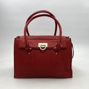 サルヴァトーレ フェラガモ ガンチーニ ハンドバッグ 赤 レザー 買取実績【買取日：2025年10月26日】
