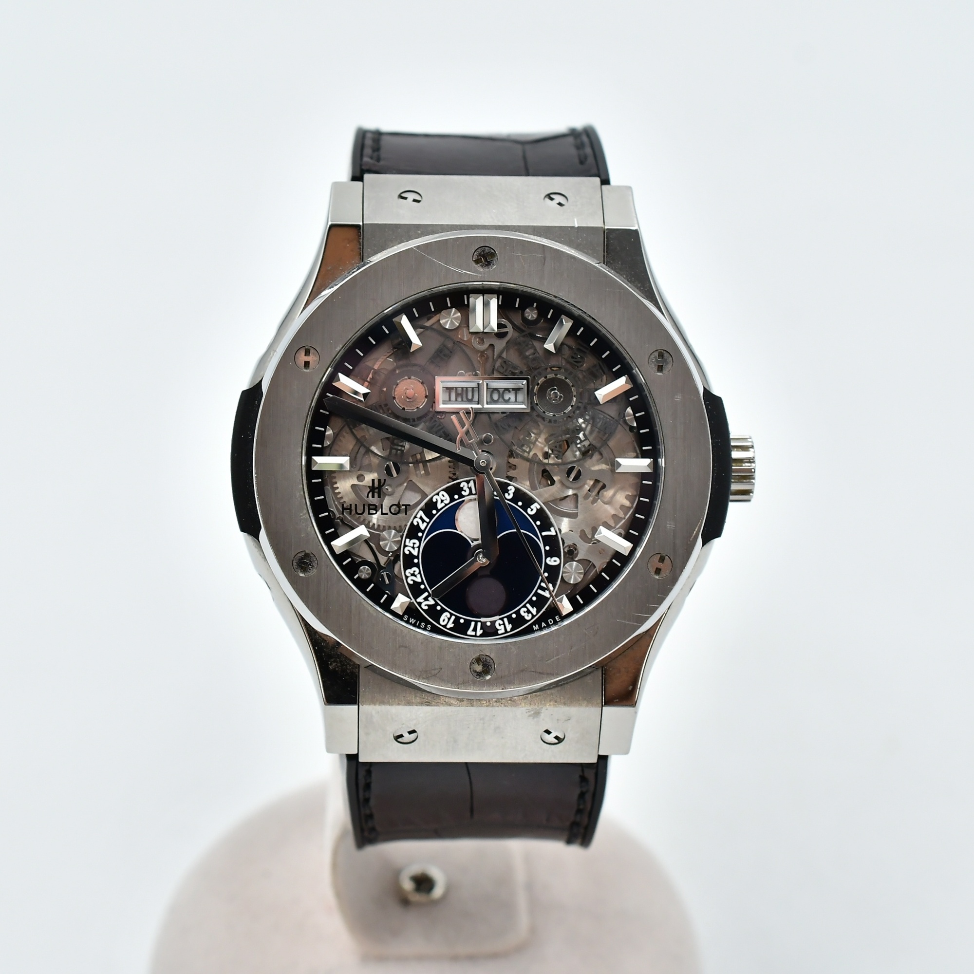 ウブロ クラシック フュージョン スケルトン文字盤 Ti×革/AT 517.NX