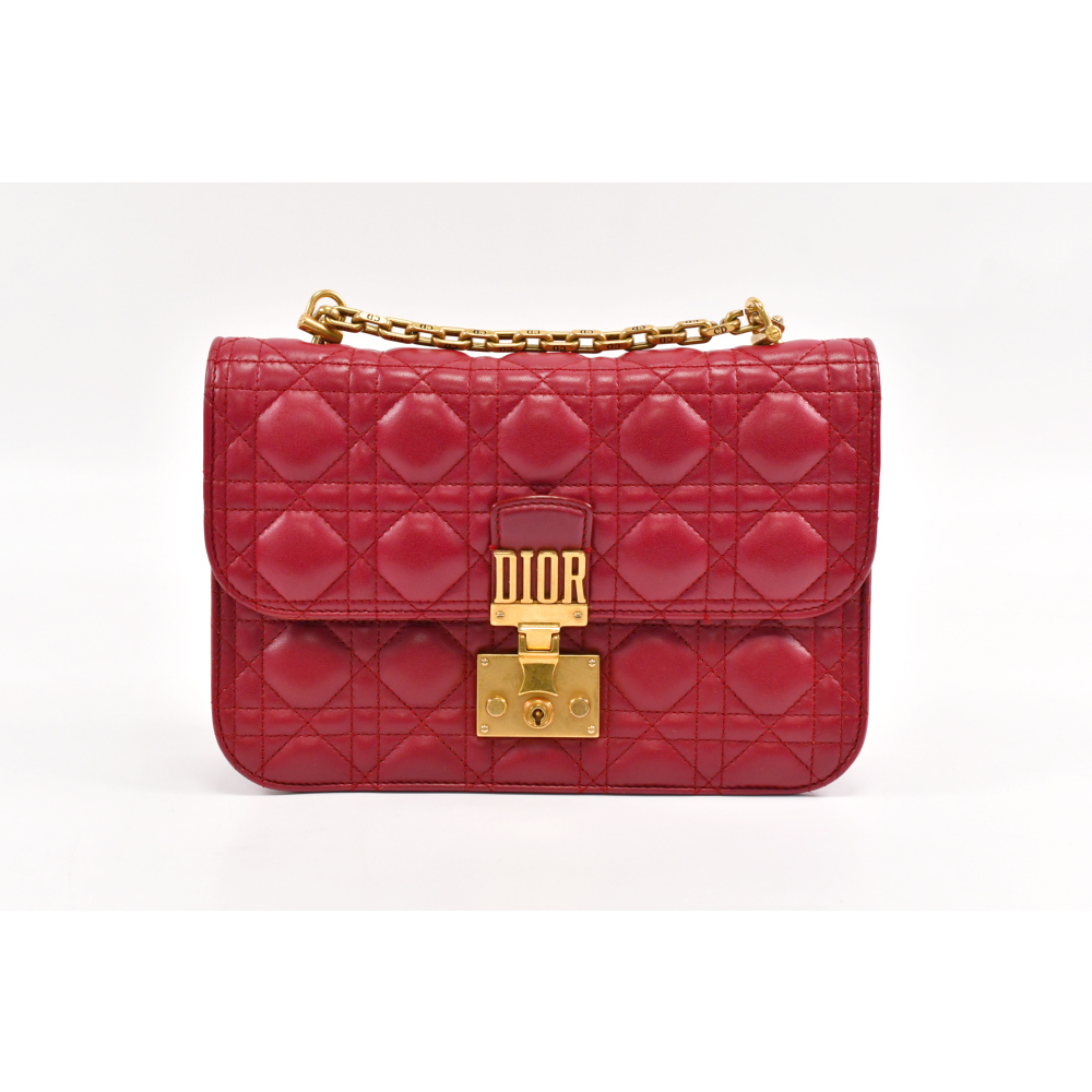 ディオール ニューロックライン アディクト カナージュ チェーンショルダーバッグ 赤 レザー ABランク