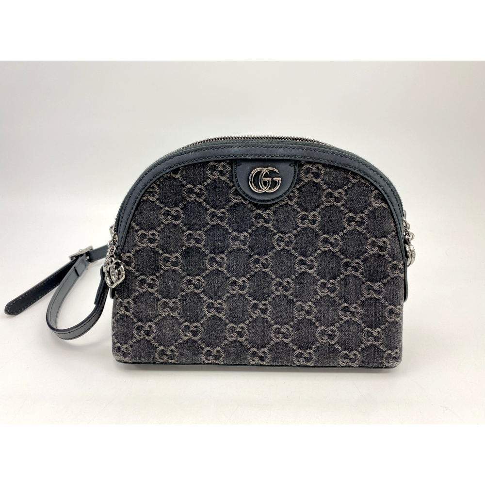 プラダ オフィディア GG ショルダーバッグ 黒 デニム Bランク