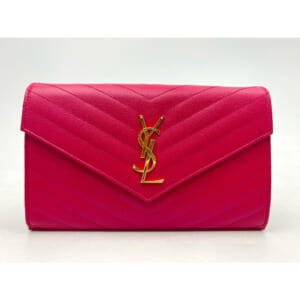 サンローラン カサンドラ チェーンウォレット ピンク レザー SV金具 377828 買取実績【買取日：2025年10月8日】