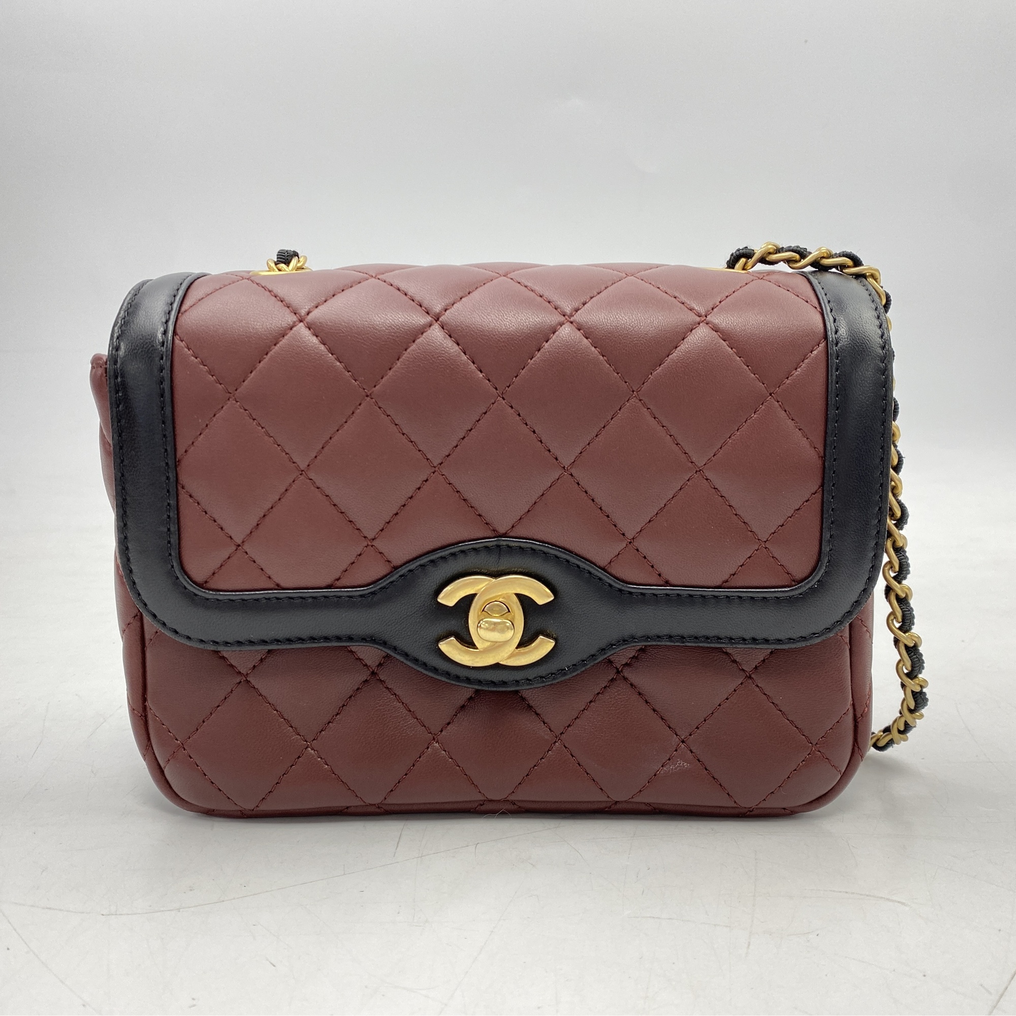 【美品！希少ミニ】シャネル　ミニマトラッセ ラムスキン シャネル ミニマトラッセ 20 ブラック ラムスキン ゴールド金具