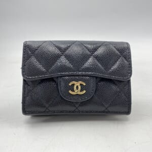 シャネル マトラッセ 三つ折りコンパクトウォレット キャビアスキン ゴールド金具 ランダムシール 買取実績【買取日：2025年10月16日】