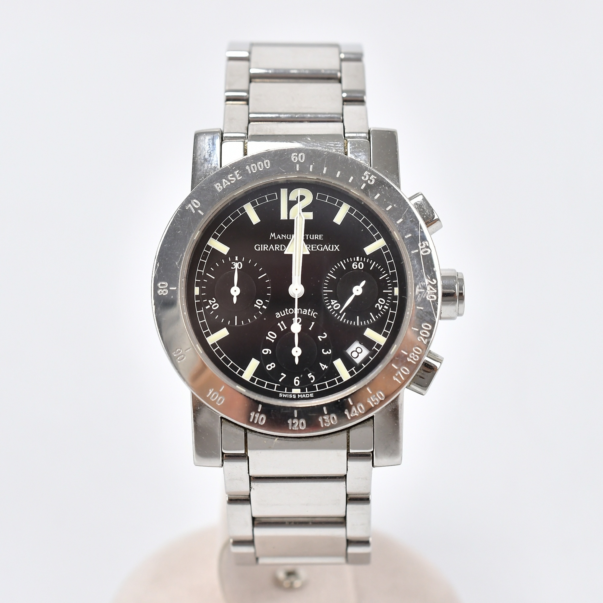 ジラール ペルゴ GP7000 クロノグラフ 黒文字盤 SS/AT 70300.1