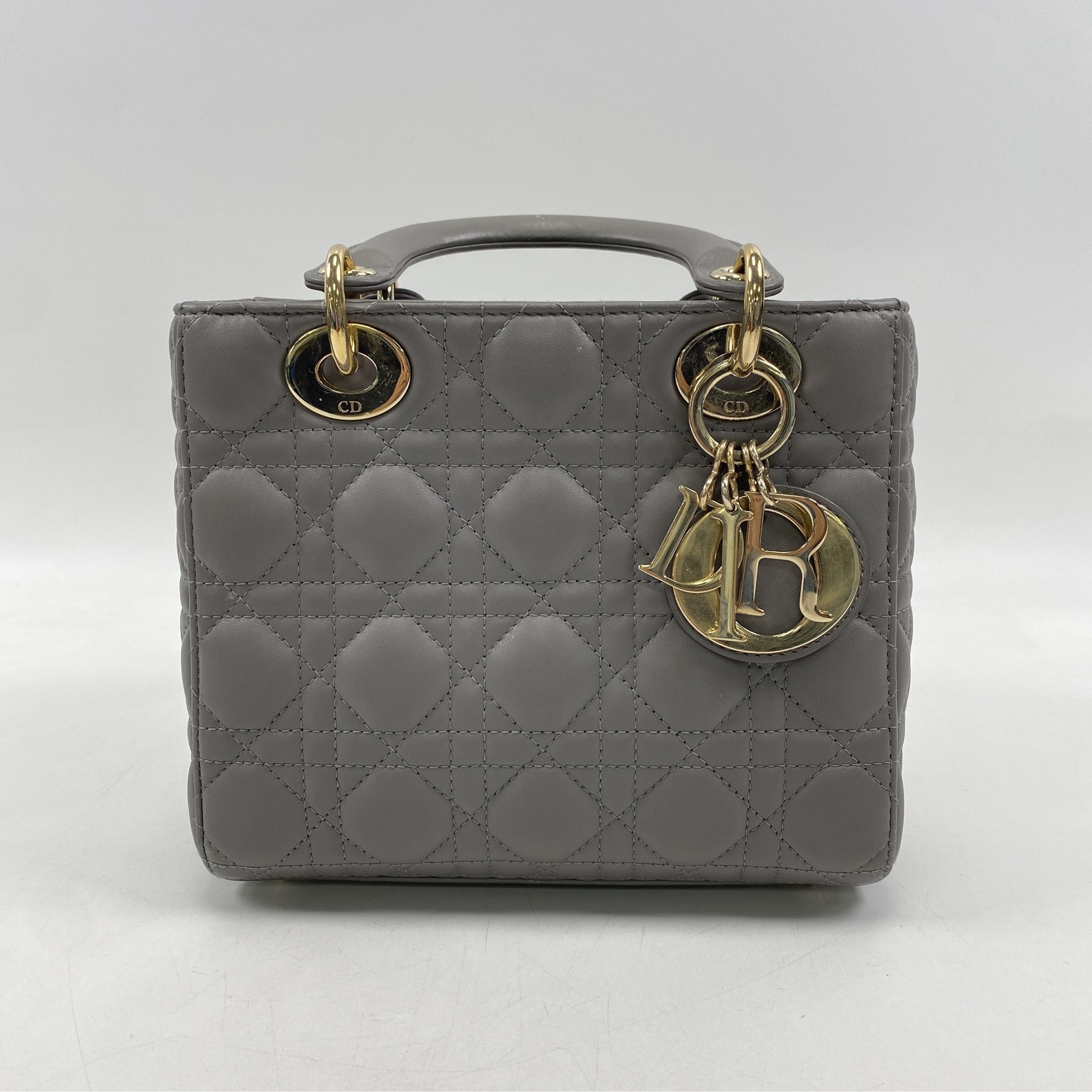 ディオール マイレディディオール ミディアム グレー ラムスキン Bランク