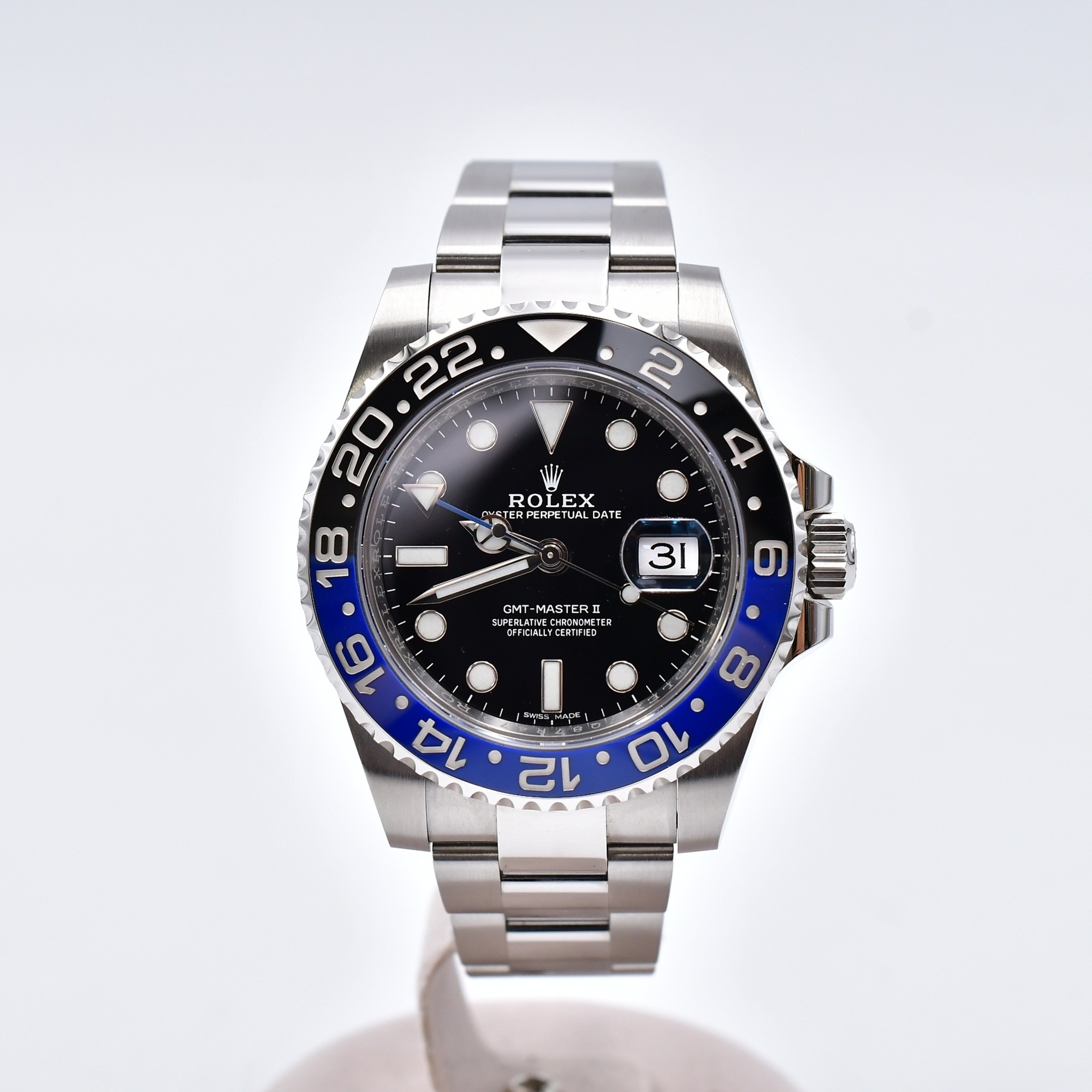 ロレックス GMTマスターⅡ 黒文字盤 オイスターブレス SS/AT 116710BLNR Aランク