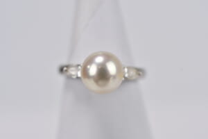 タサキ パールメレダイヤリング Pt900 8.0 0.24ct 買取実績【買取日：2025年10月14日】