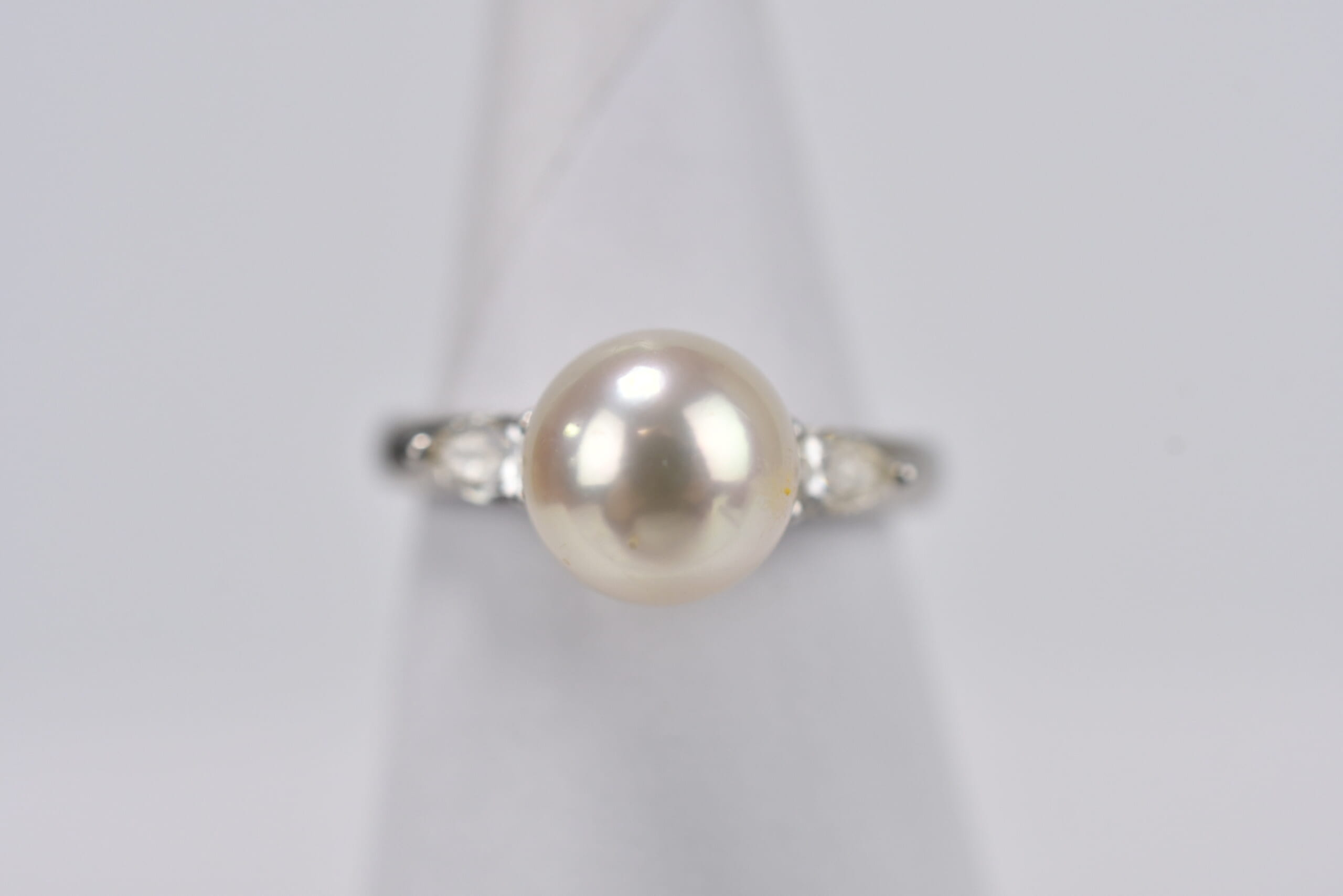 タサキ パールメレダイヤリング Pt900 8.0 0.24ct Bランク