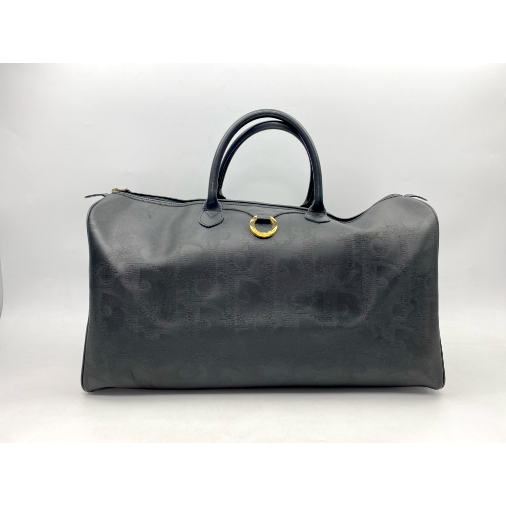 ディオール オブリーク ボストンバッグ 黒 PVC Bランク