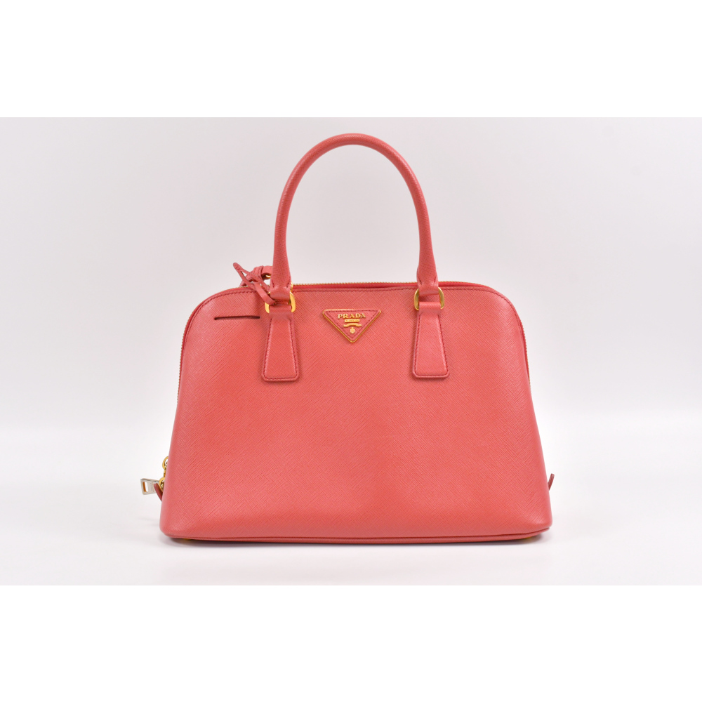 プラダ サフィアーノ 2wayハンドバッグ ピンク BL0837 Bランク