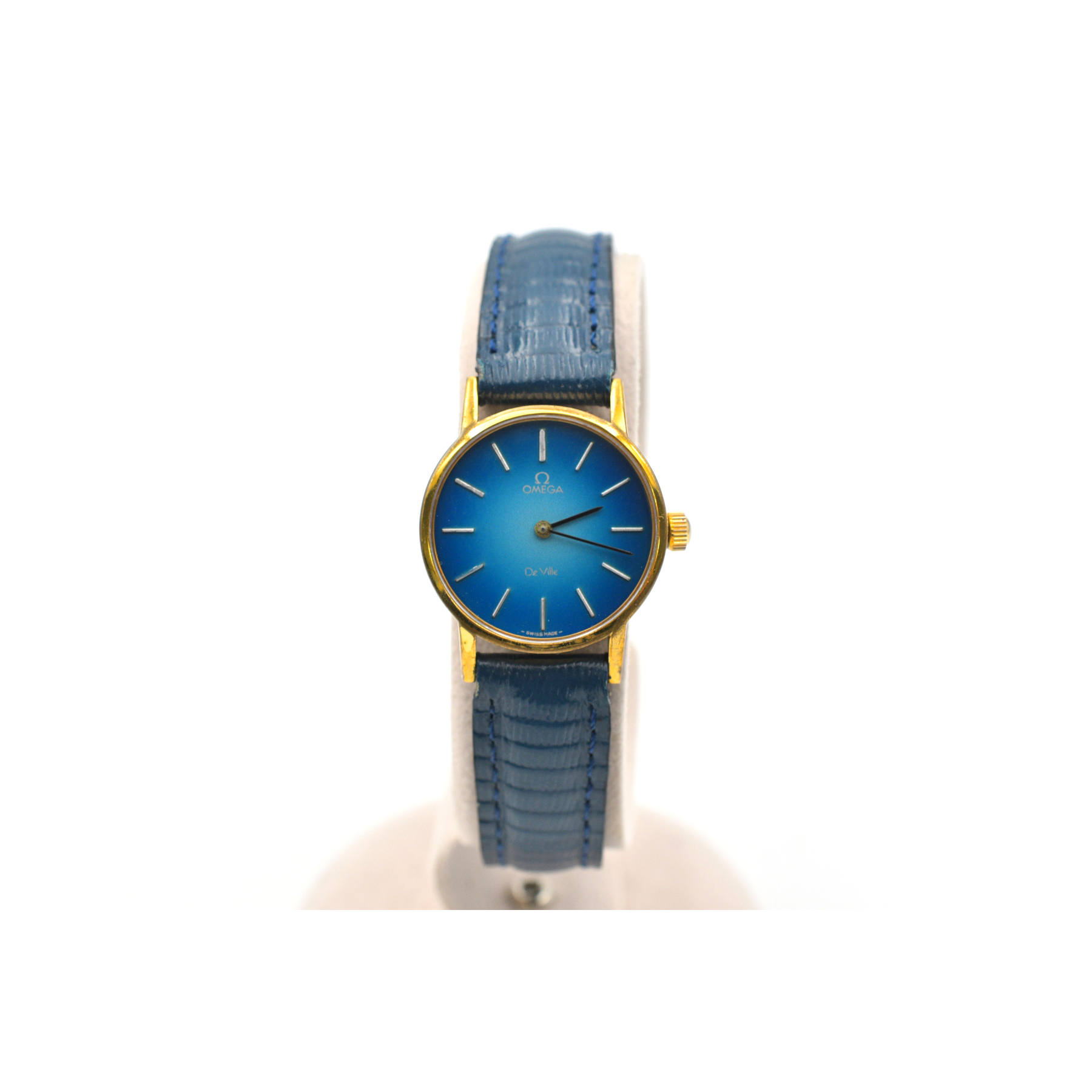 オメガ デビル YG×SS ゴールド文字盤 デイト QZ 1円 稼働 良品 オメガ QZ