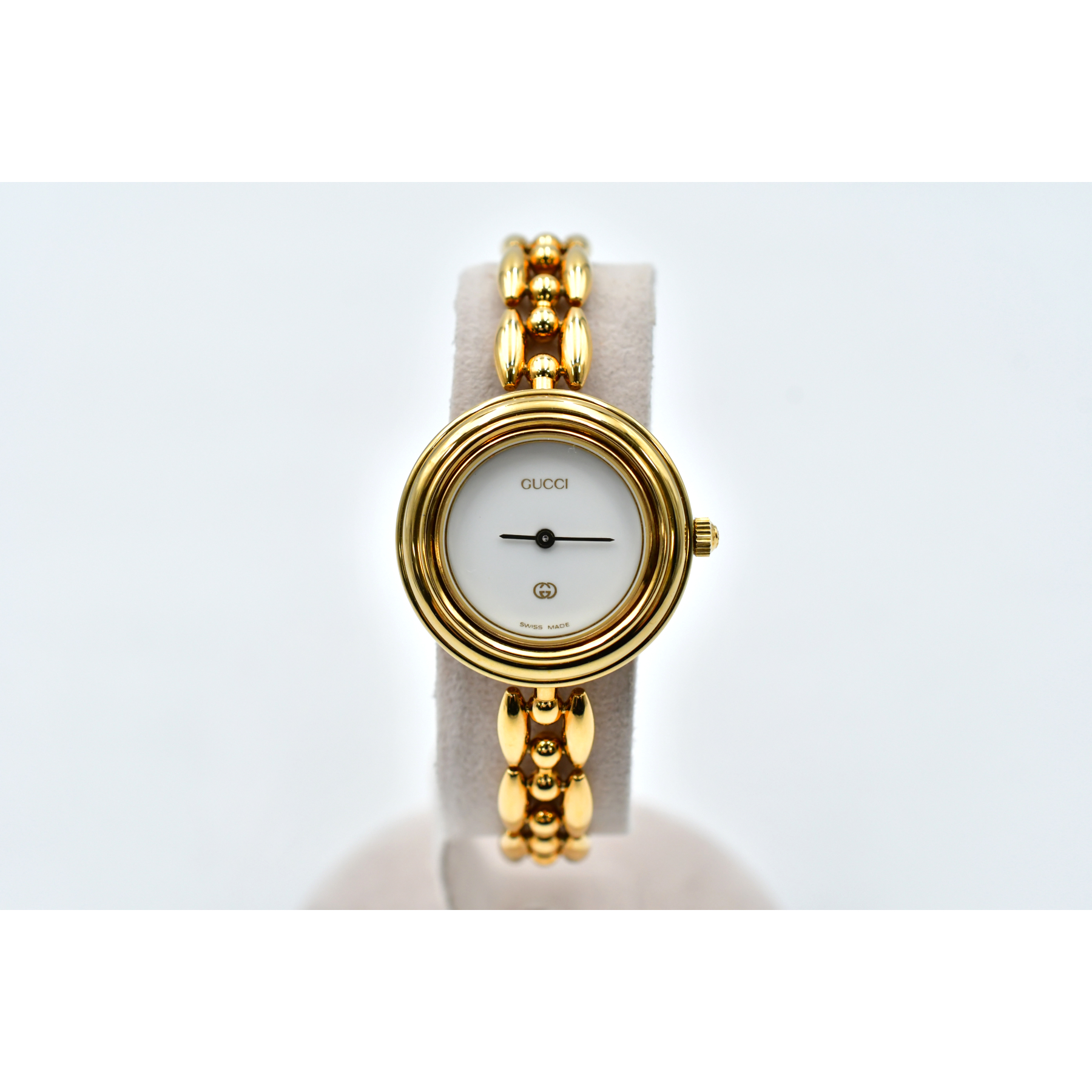 グッチ チェンジベゼル 白文字盤 SS/QZ カード Bランク