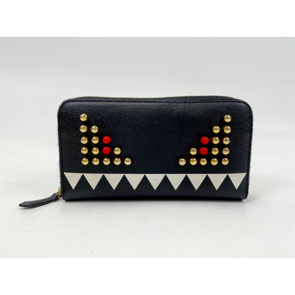 美品✨ フェンディ バグズアイ モンスター ラウンドジップ 長財布 箱