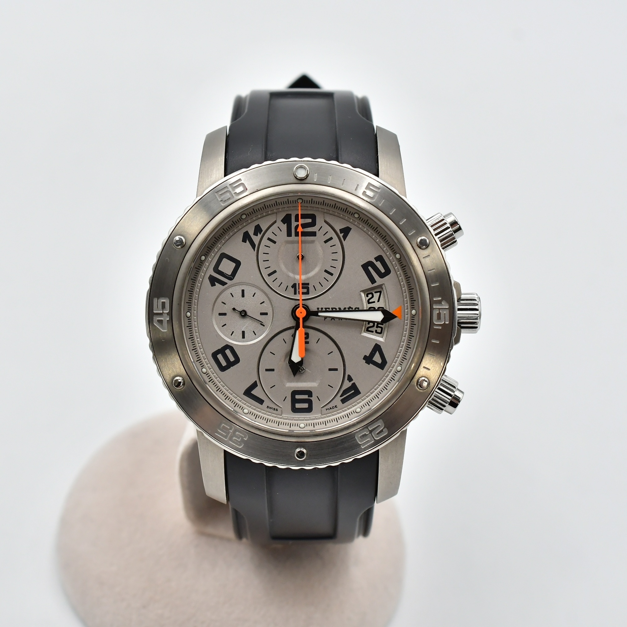 エルメス クリッパーダイバー シルバー文字盤 SS×ラバー/AT CP2.941