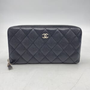 シャネル マトラッセ ラウンドファスナー長財布 黒 キャビアスキン SV金具 買取実績【買取日：2025年10月14日】