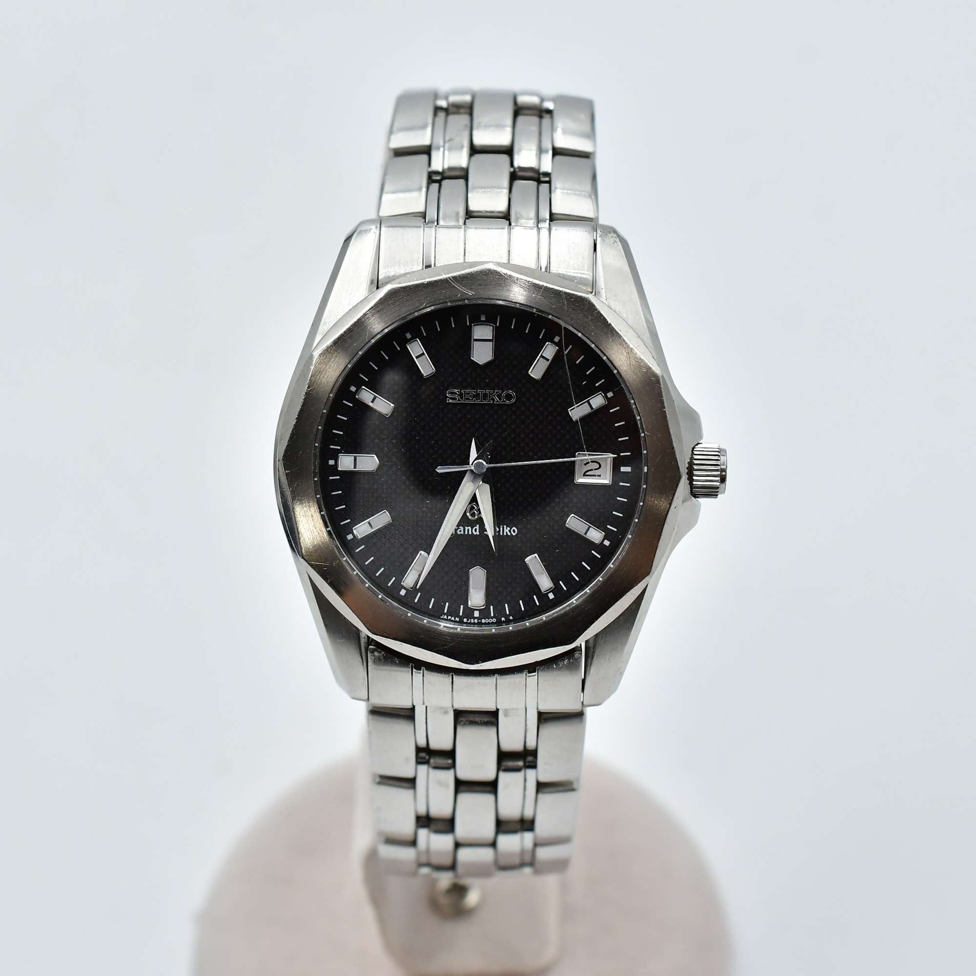 グランドセイコー クウォーツ腕時計 黒文字盤 SS/QZ Bランク