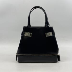 サルヴァトーレ フェラガモ ガンチーニ 2WAYハンドバッグ 黒 レザー