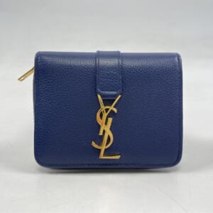サンローラン カサンドラ 二つ折り財布 ネイビー レザー 670285 買取実績【買取日：2025年10月21日】