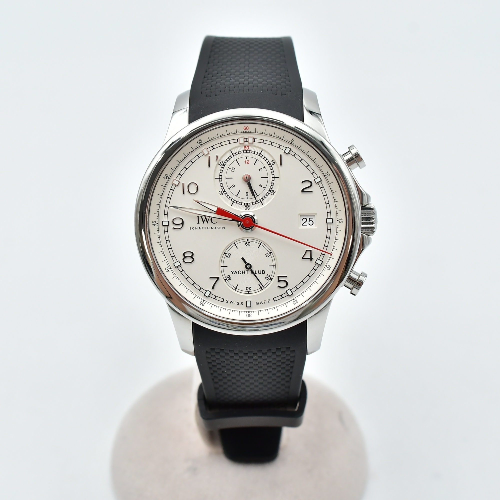 IWC ポルトギーゼ ヨットクラブ クロノグラフ 白文字盤 SS×ラバー/AT Bランク