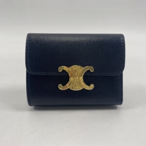 セリーヌ トリオンフ コインケース付き三つ折り財布 黒 レザー 買取実績【買取日：2025年10月25日】