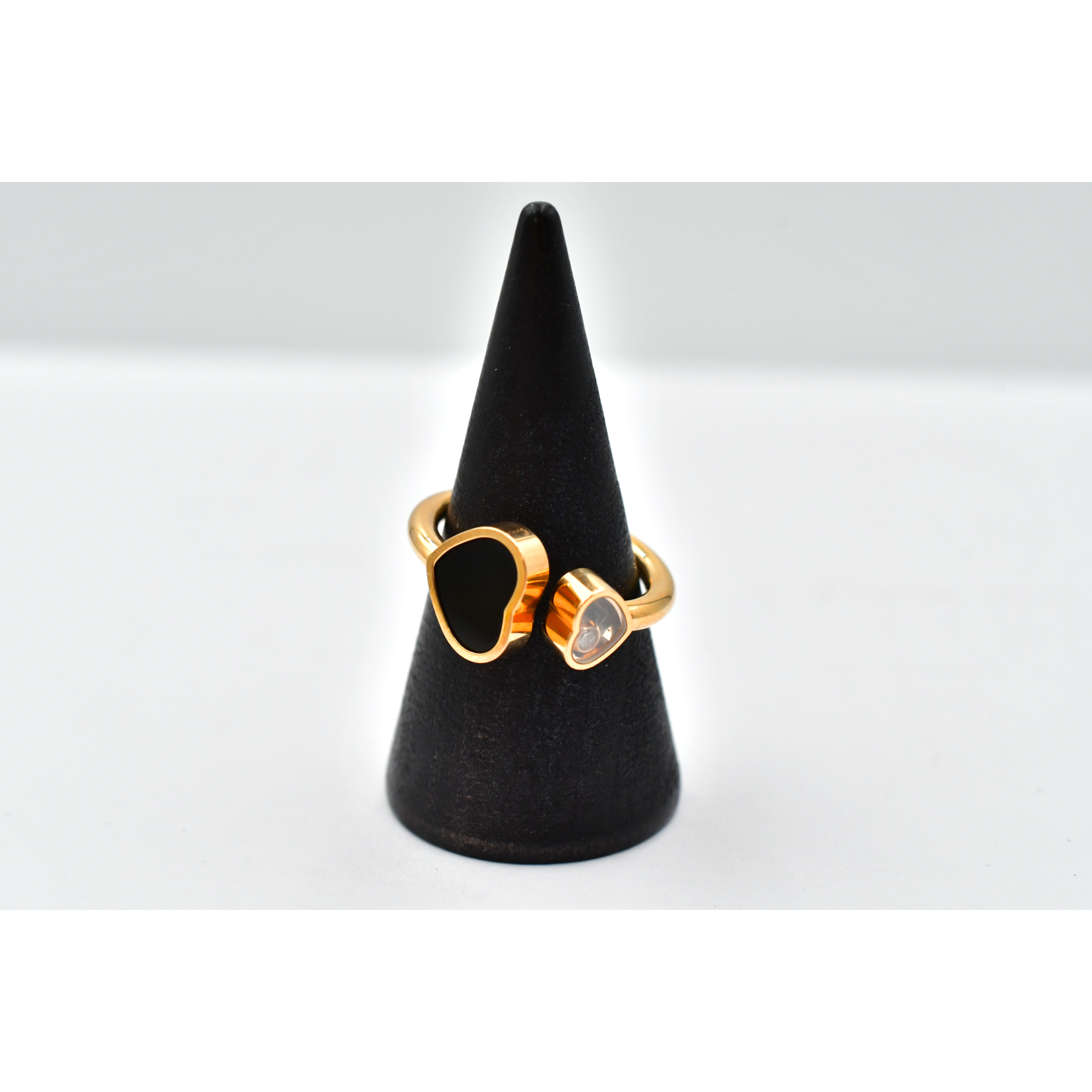 ショパール ハッピーハート リング オニキス×1PD Au750YG Bランク