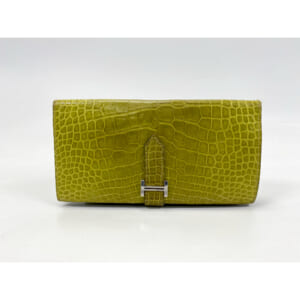 エルメス ベアンスフレ アリゲーター □J 黄緑系 SV金具 買取実績【買取日：2025年10月6日】