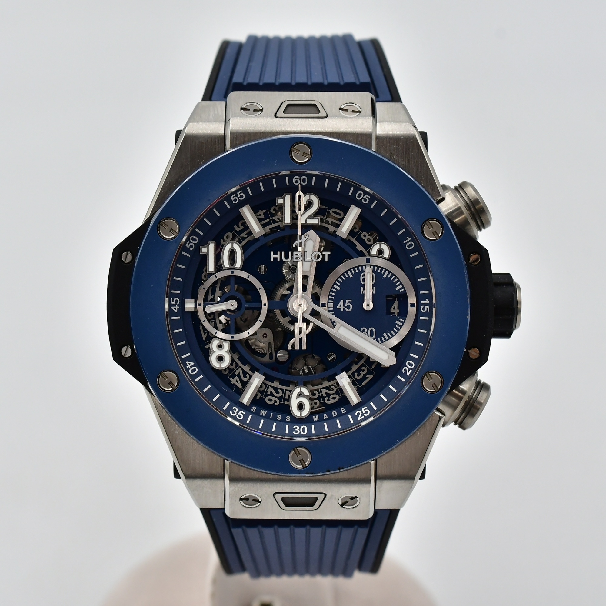 ウブロ ビッグバン ウニコ チタニウム ブルーセラミック スケルトン文字盤 Ti×CE×ラバー/AT 441.NL.5171.RX SAランク