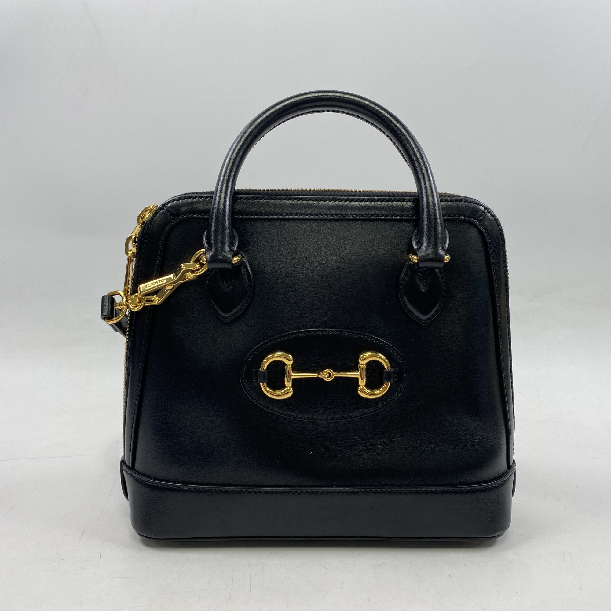 グッチ ホースビット 2WAYショルダーバッグ ブラック レザー Bランク