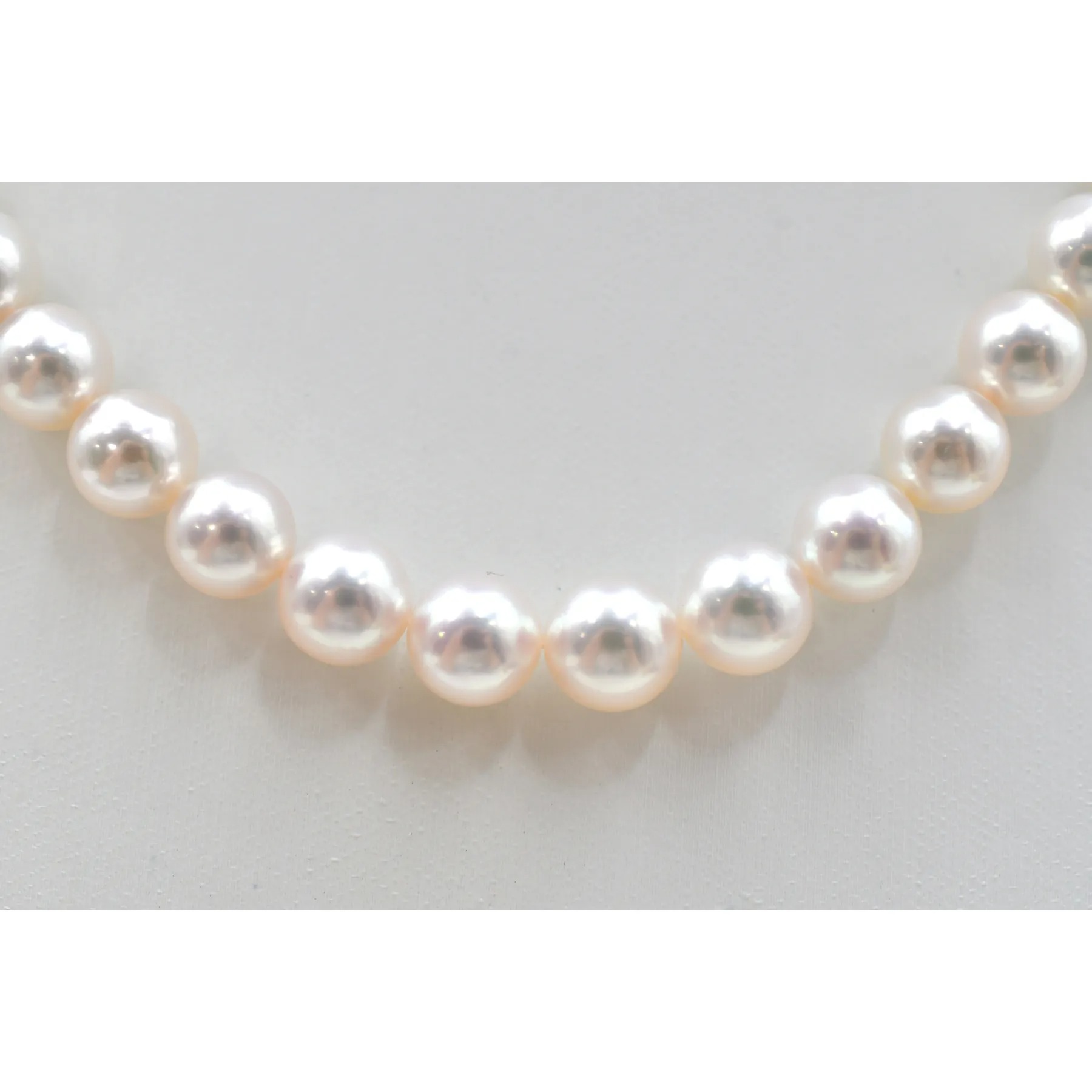 ミキモト Mチャーム パール ネックレス K18WG 7.4 Bランク