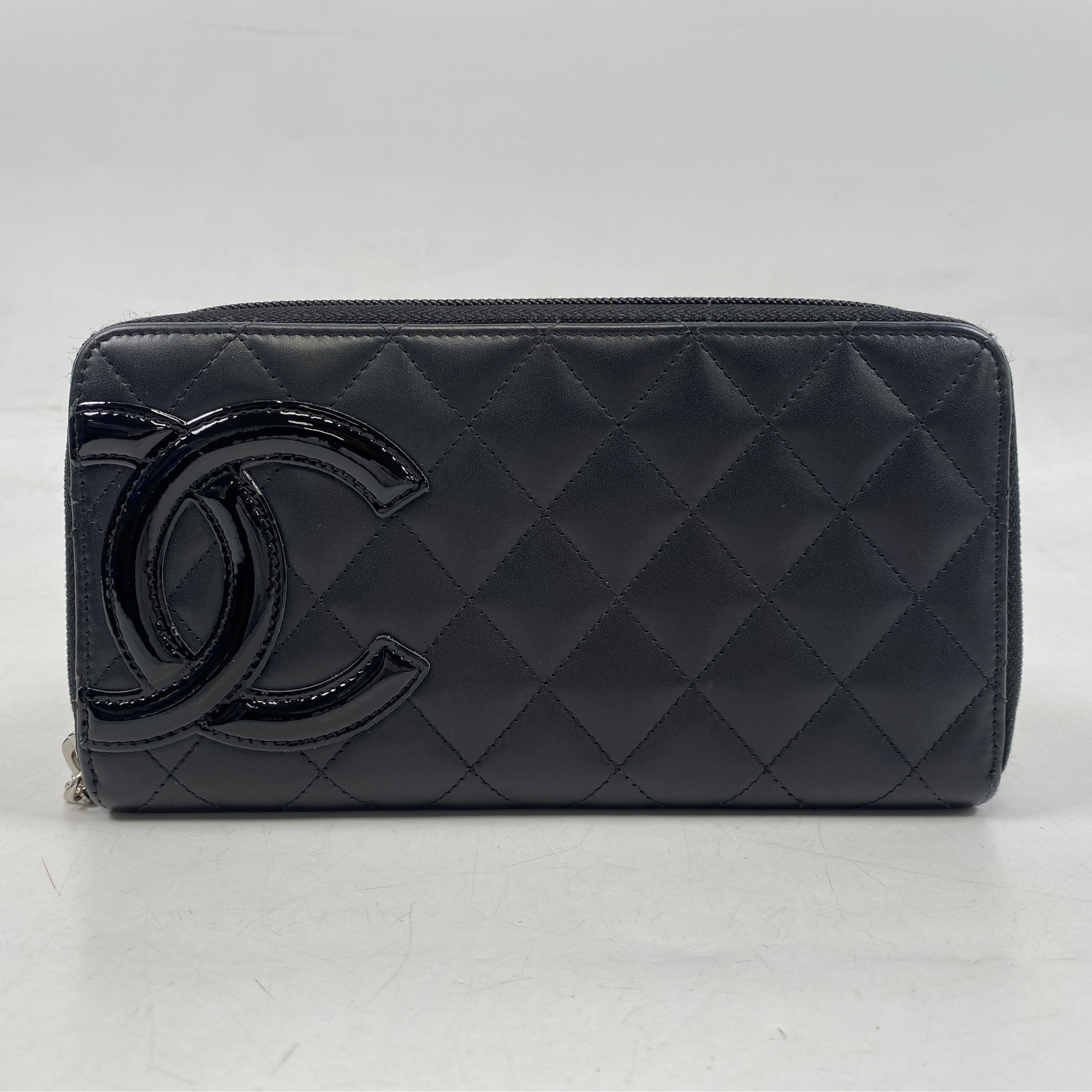 シャネル カンボン ラウンド 長財布 黒 Bランク