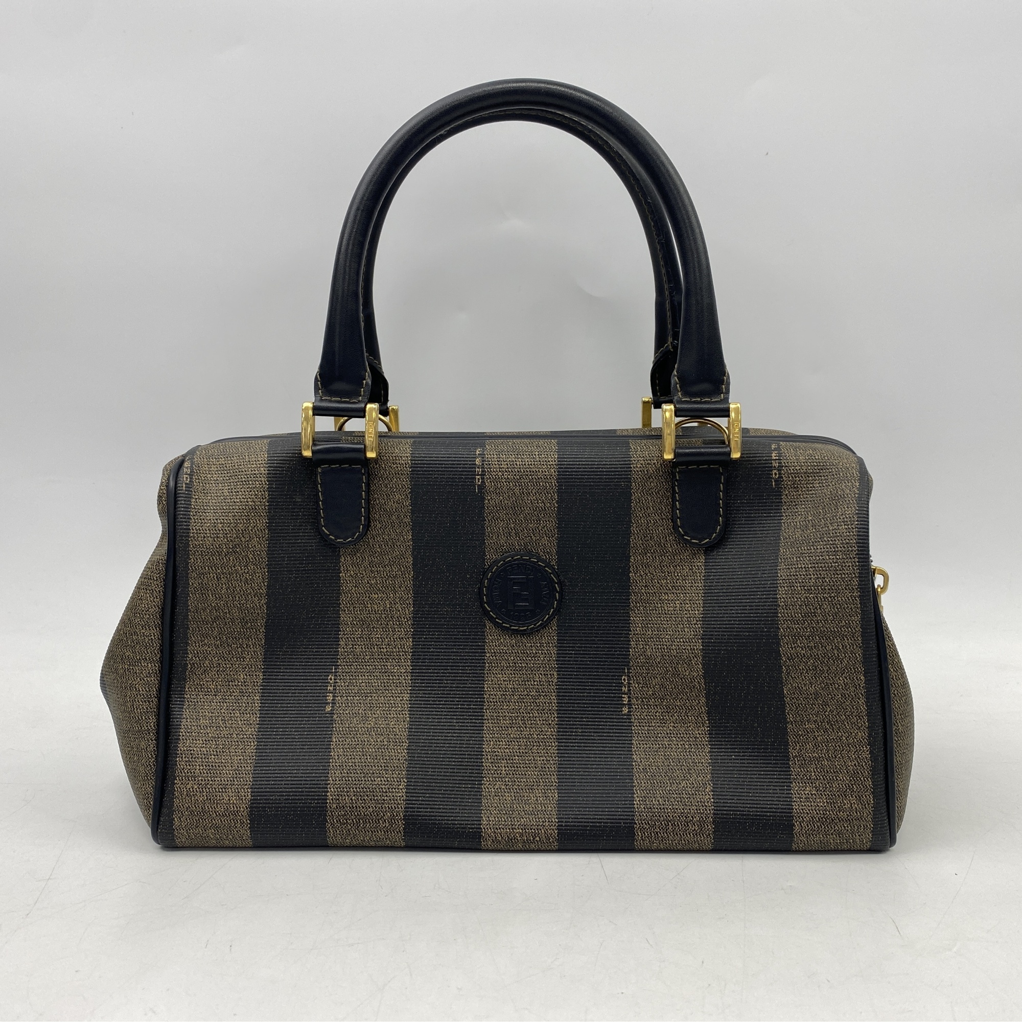 フェンディ ペカン レザー ミニボーリング グレー Bランク