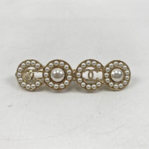 シャネル ココマーク バレッタ パール B21P