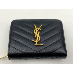 サンローラン Vステッチ コンパクトジップ 二つ折り財布 黒 レザー 403723 買取実績【買取日：2025年11月2日】