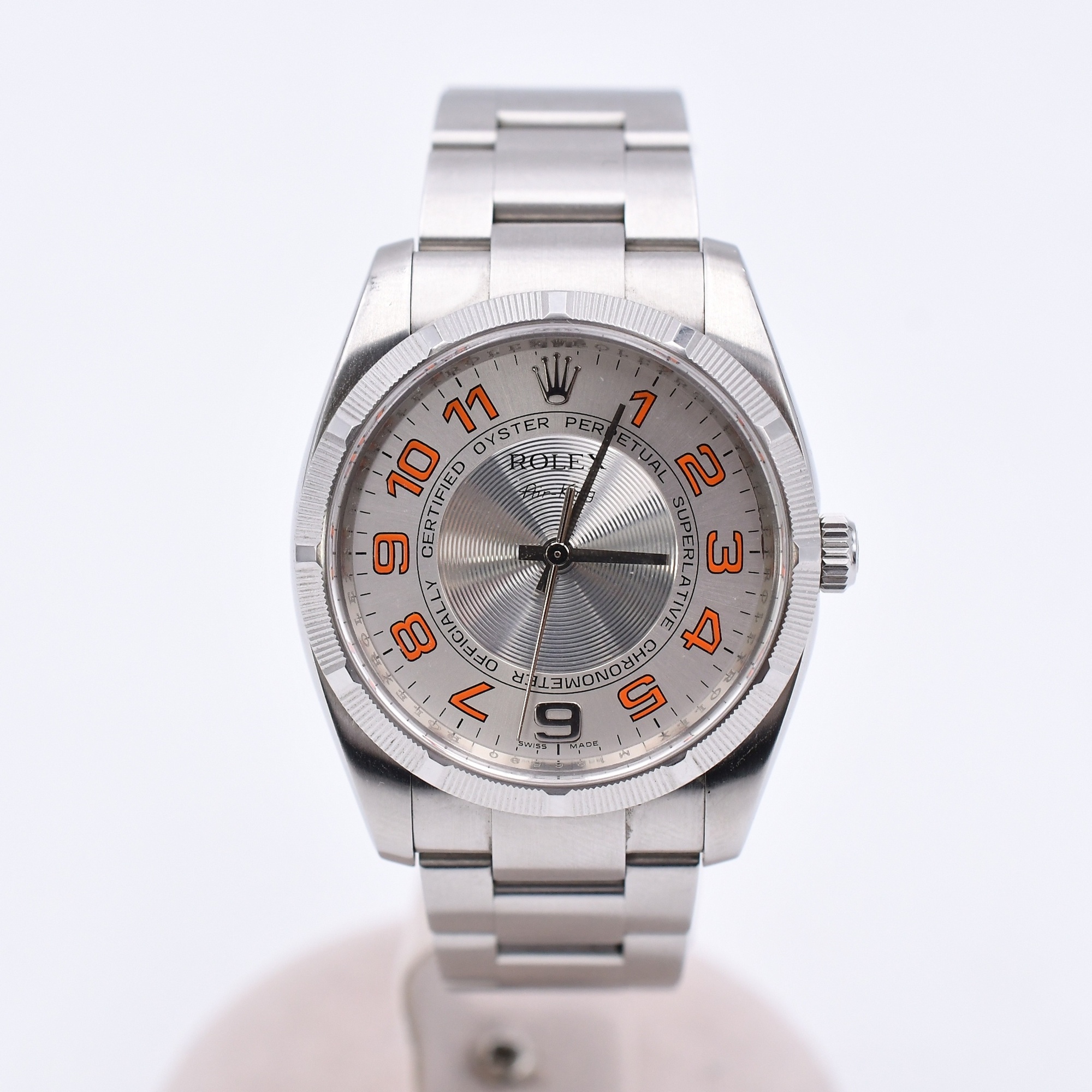 ロレックス エアキング シルバーコンセントリック文字盤 SS/AT 114210