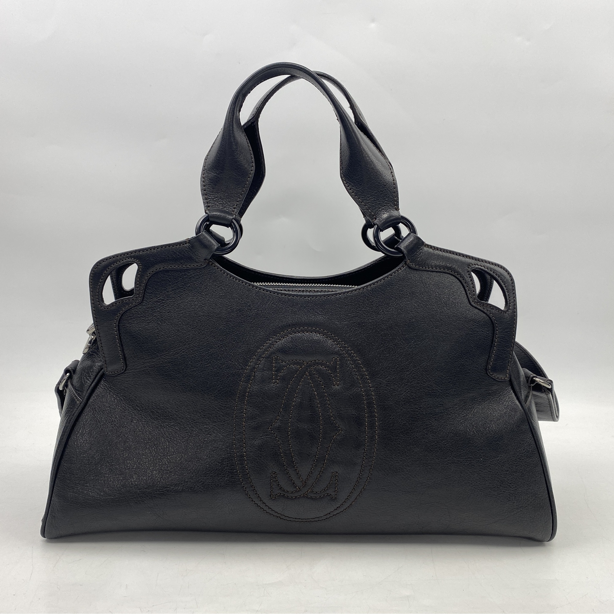 カルティエ マルチェロ ドゥ カルティエ 2WAYハンドバック 黒 レザー