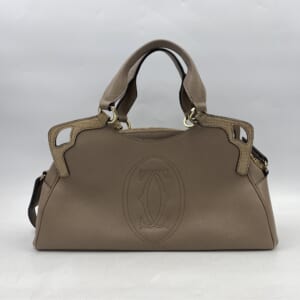 カルティエ マルチェロ 2wayハンドバッグ ベージュ パイソン×レザー