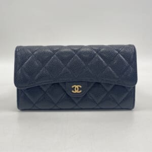 シャネル マトラッセ フラップ長財布 キャビアスキン GD金具 黒 買取実績【買取日：2025年11月2日】