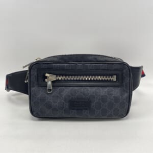 グッチ GGスプリーム ウエストバッグ 黒 PVC×レザー 474293 買取実績【買取日：2025年11月13日】